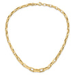 14K Polished Hollow Hammered Graduated Link Necklace