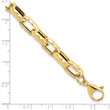 14K Polished Hollow Hammered Link Bracelet