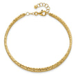 14K Diamond-cut and Textured with Safety Chain Bangle