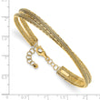 14K Diamond-cut and Textured with Safety Chain Bangle