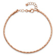 14K Rose Gold Dia-cut and Textured with Safety Chain Bangle