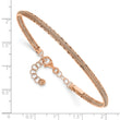 14K Rose Gold Dia-cut and Textured with Safety Chain Bangle