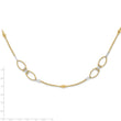 14K Two-tone Dia-cut Beads Fancy Link with 1in. ext Necklace