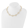 14K Dia-cut and Textured Circles Fancy Link with 1in. ext Necklace - Birthstone Company