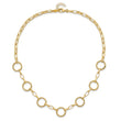 14K Dia-cut and Textured Circles Fancy Link with 1in. ext Necklace - Birthstone Company