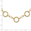14K Dia-cut and Textured Circles Fancy Link with 1in. ext Necklace