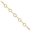 14K Polished/Dia-cut/Textured Circles Fancy Link Bracelet