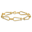 14K Dia-cut and Textured Fancy Link Bracelet