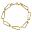 14K Dia-cut and Textured Fancy Link Bracelet