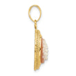 14K Diamond-cut Natural Shell Floral Cameo Pendant