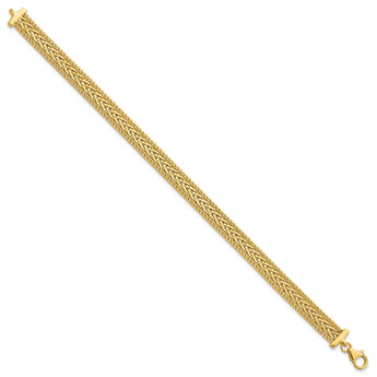 14K Polished and Textured Braided Bracelet