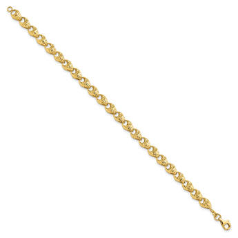 14K Diamond-cut Fancy Link Bracelet