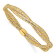 14K Two-tone Polished 2 Strand Twist Stretch Bangle