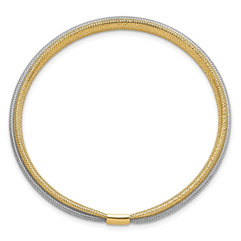 14K Two-tone Polished Stretch Bracelet