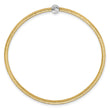 14K Two-tone Polished with Diamond-cut Bead Stretch Bracelet
