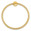 14K Polished with Bead Stretch Bracelet