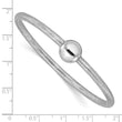 14K White Gold Polished with Bead Stretch Bracelet