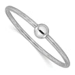 14K White Gold Polished with Bead Stretch Bracelet