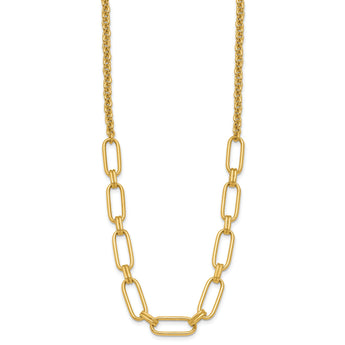 14K Polished Fancy Link Necklace