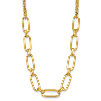 14K Polished Fancy Link Necklace