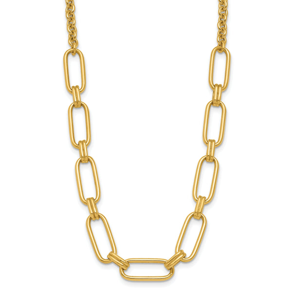 14K Polished Fancy Link Necklace
