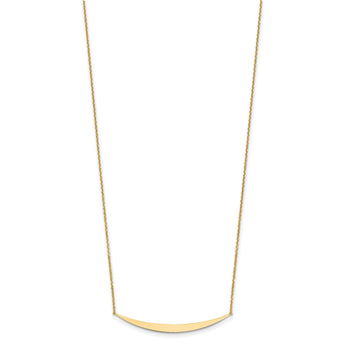 14K Polished Curved Bar with 2in. ext. Necklace