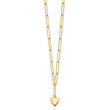 14K Polished Heart Paperclip Link Necklace