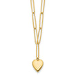 14K Polished Heart Paperclip Link Necklace