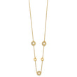 14K Polished and Filigree Circle Stations with 1in. ext. Necklace