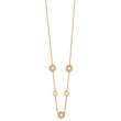 14K Polished and Filigree Circle Stations with 1in. ext. Necklace - Birthstone Company