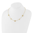 14K Polished and Filigree Circle Stations with 1in. ext. Necklace - Birthstone Company
