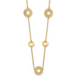 14K Polished and Filigree Circle Stations with 1in. ext. Necklace