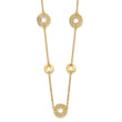 14K Polished and Filigree Circle Stations with 1in. ext. Necklace - Birthstone Company