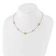 14K Polished and Filigree Diamond Shape with 1in. ext. Necklace