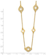 14K Polished and Filigree Diamond Shape with 1in. ext. Necklace