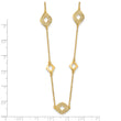 14K Polished and Filigree Diamond Shape with 1in. ext. Necklace - Birthstone Company