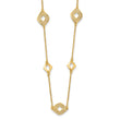 14K Polished and Filigree Diamond Shape with 1in. ext. Necklace