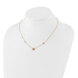 14K Polished and Filigree Flower Stations with 1in. ext. Necklace