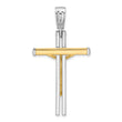 14K Two-tone Polished Crucifix Pendant