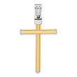 14K Two-tone Polished Cross Pendant