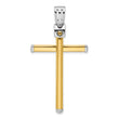 14K Two-tone Polished Cross Pendant