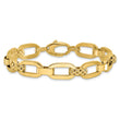 14K Polished and Textured Fancy Link Bracelet