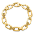 14K Polished and Textured Fancy Link Bracelet