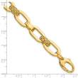14K Polished and Textured Fancy Link Bracelet