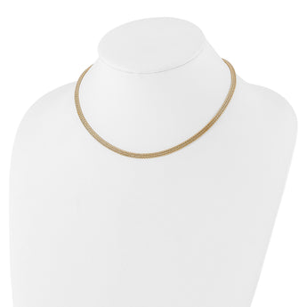 14K with Diamond-cut Accent and 2in. ext. Woven Necklace