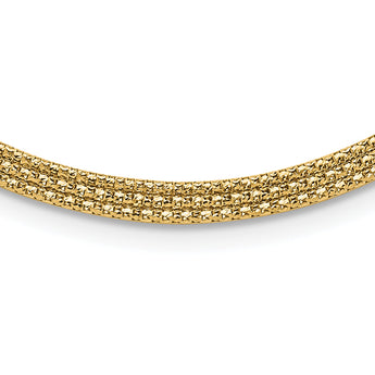 14K with Diamond-cut Accent and 2in. ext. Woven Necklace