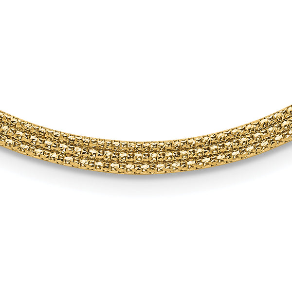 14K with Diamond-cut Accent and 2in. ext. Woven Necklace