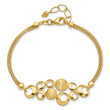 14K Polished and Satin Circles 2-strand with 1in. ext Bracelet