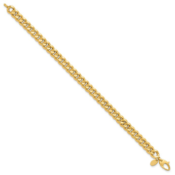 14K Polished Fancy Beveled Curb Bracelet