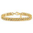 14K Polished Fancy Beveled Curb Bracelet
